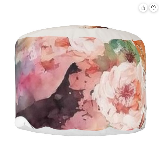 Woman Of Shadows Round Pouf Pillow