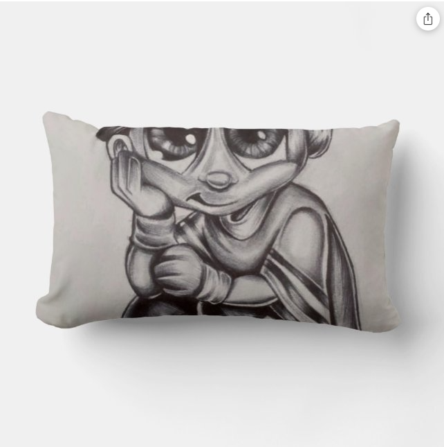 Snoopy Drawing Throw Pillow