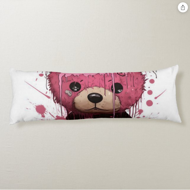 Pink Bear Round Pillow