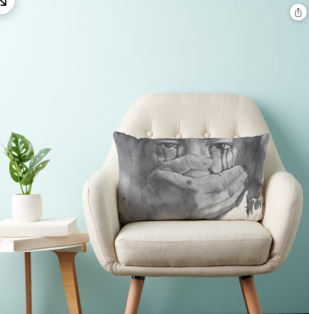 Cover Those Tears Gray Throw Pillow