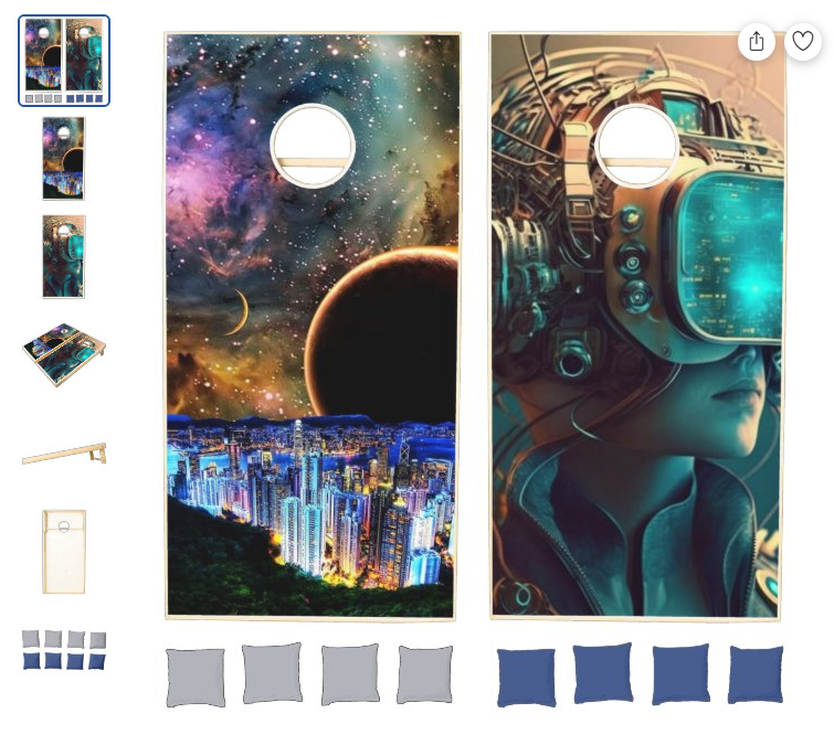 Custom Natural Wood Cornhole Set