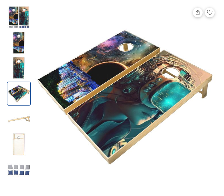 Custom Natural Wood Cornhole Set