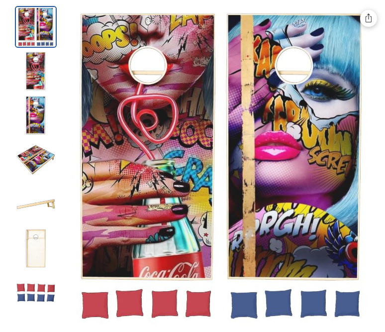 Girl in Red Corn hole set