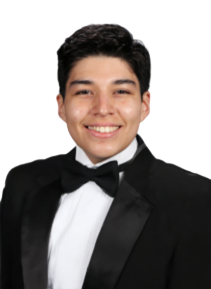 Oliver Figueroa smiling in a tuxedo