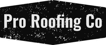 A black and white logo for pro roofing co.
