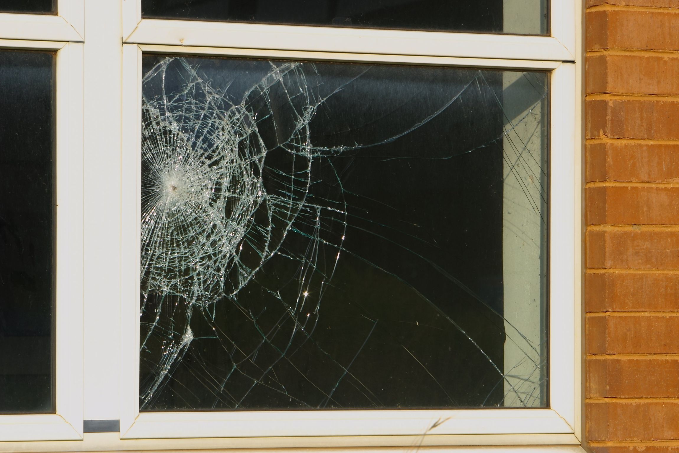cracked window glass