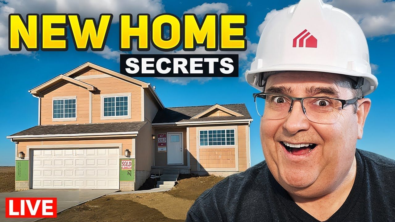 House thumbnail with bold “NEW HOME SECRETS,” a smiling man in a hard hat, and a “LIVE” label