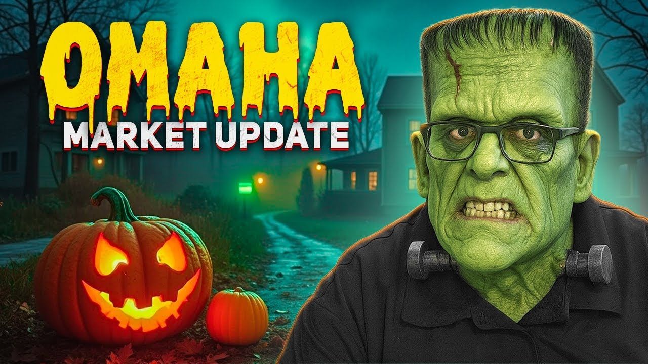 Frankenstein's monster in glasses, announcing an