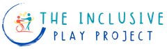 The logo for the inclusive play project shows a person in a wheelchair.