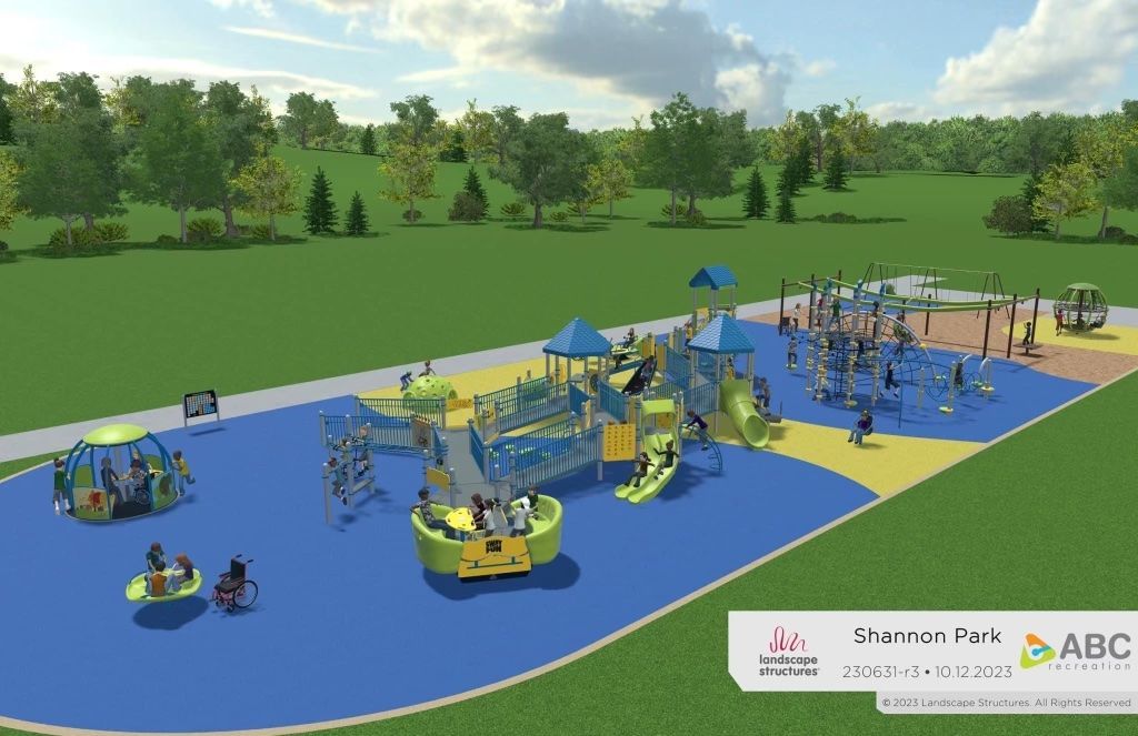 An artist 's impression of a playground at schwanen park