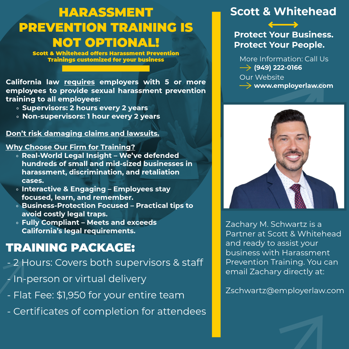 Sexual Harassment Prevention Training, HPT, Employment Law, Scott & Whitehead