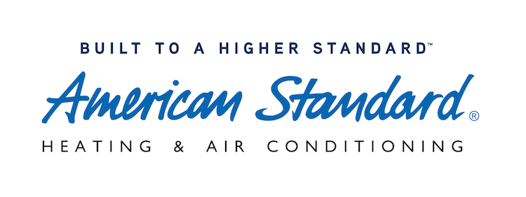 The american standard logo is built to a higher standard for heating and air conditioning.