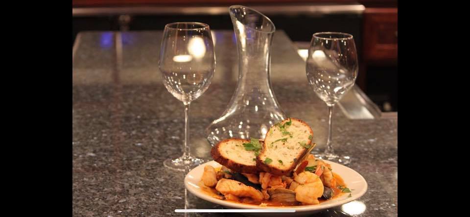 glass of Wine and food