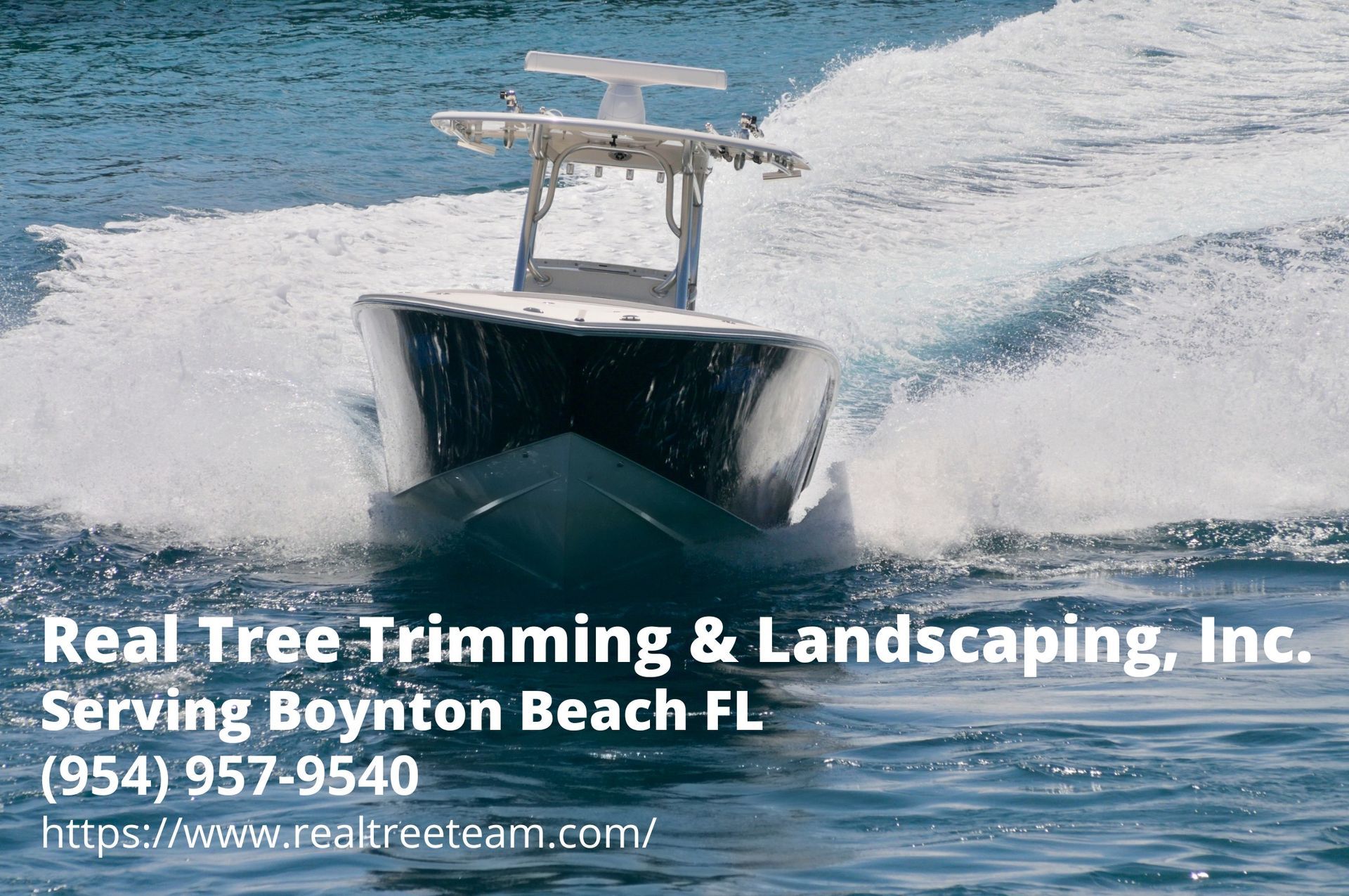 fishing in Boynton Beach inlet featuring the contact info of Real Tree Trimming & Landscaping, Inc.