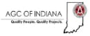 A logo for the agc of indiana with a map of indiana.