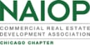 The logo for the commercial real estate development association is green and white.
