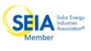 The seia solar energy industries association logo is blue and yellow.