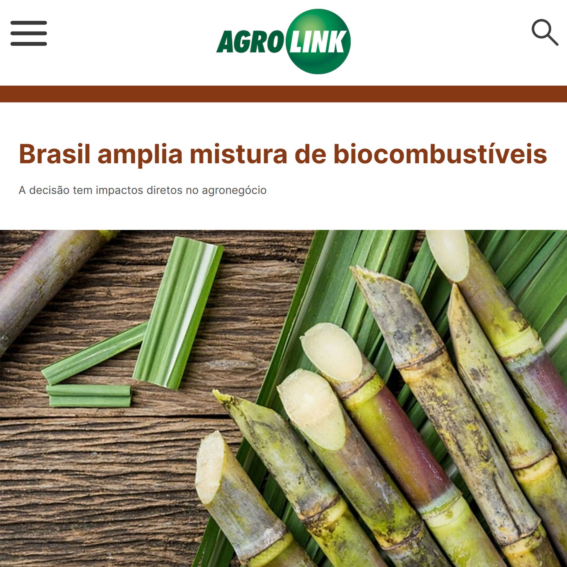 Brasil amplia mistura de biocombustíveis