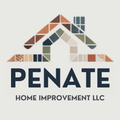 Logo for Penate Tile & Home Improvement LLC: house outline made of colorful tiles; company name below.