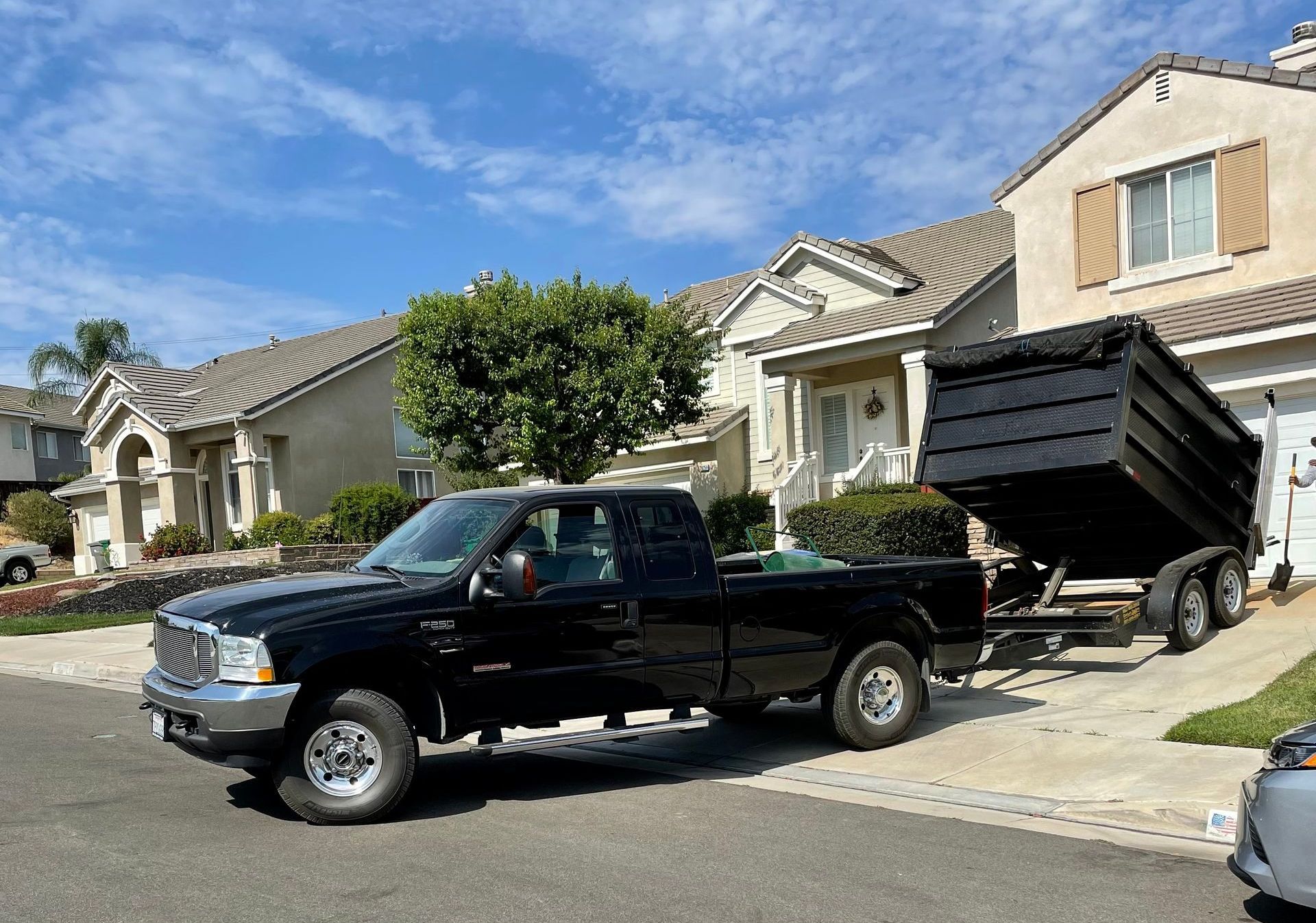 work truck parked outside home