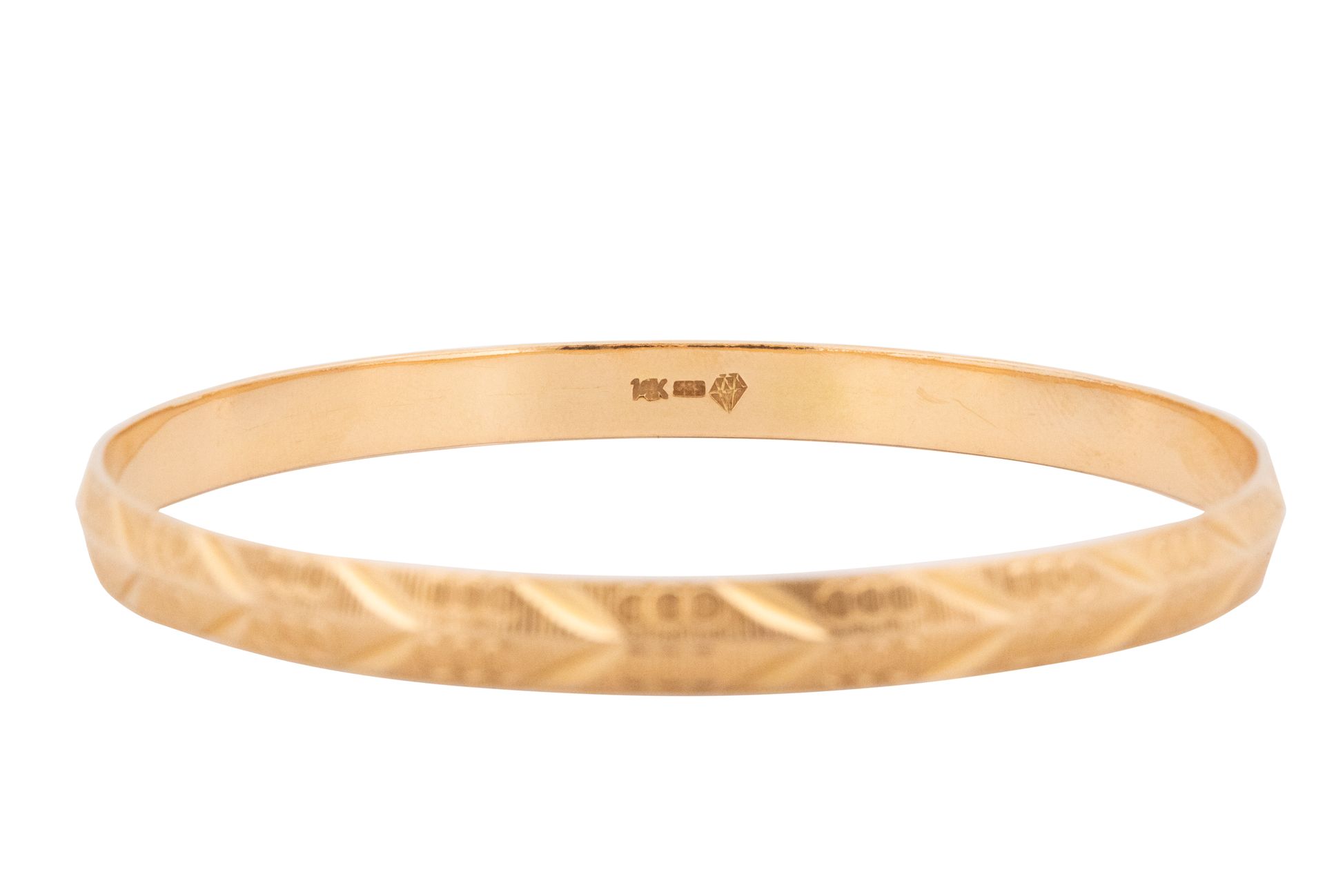 14k Yellow Gold Solid Bangle