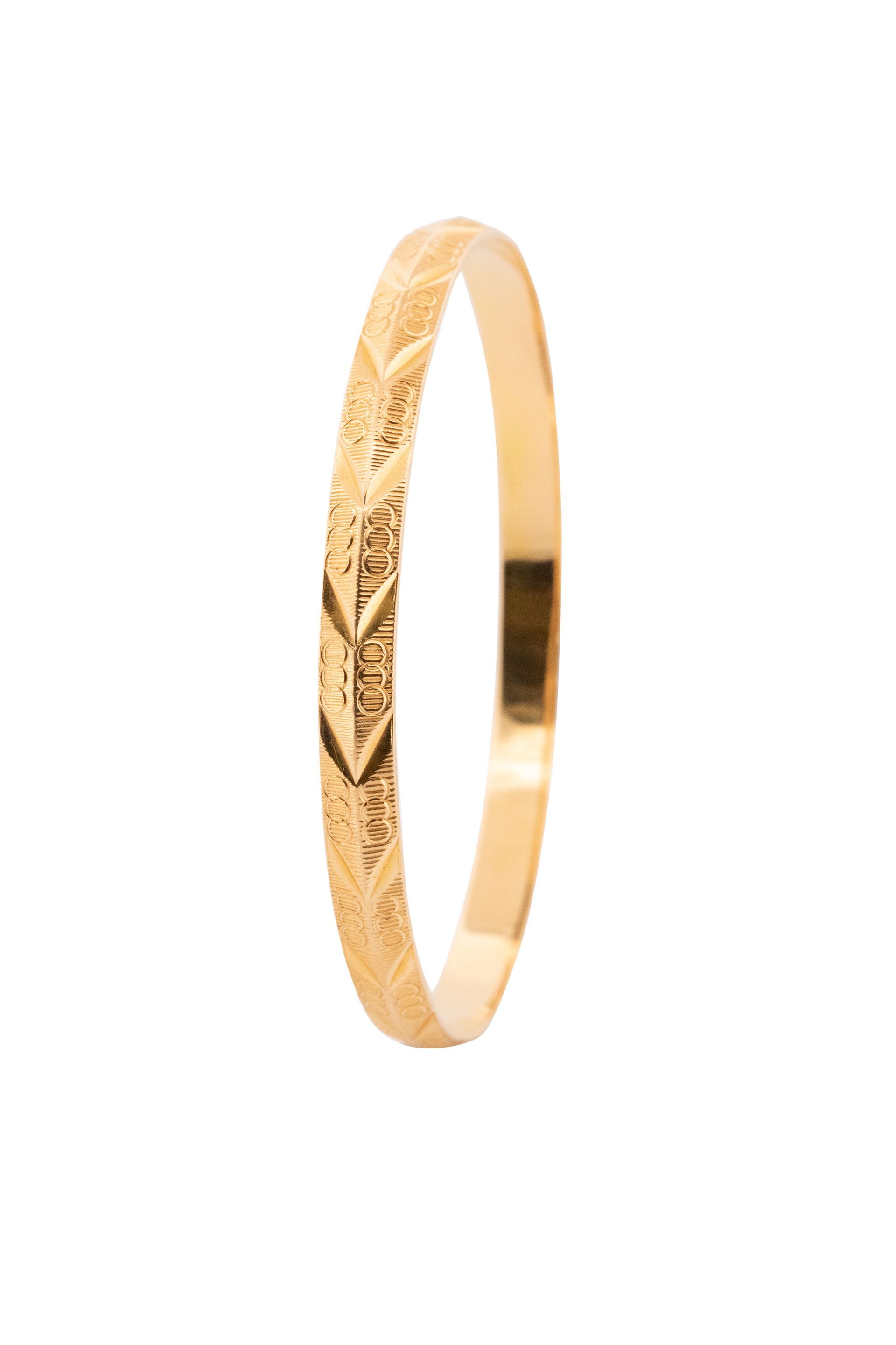 14k Yellow Gold Solid Bangle