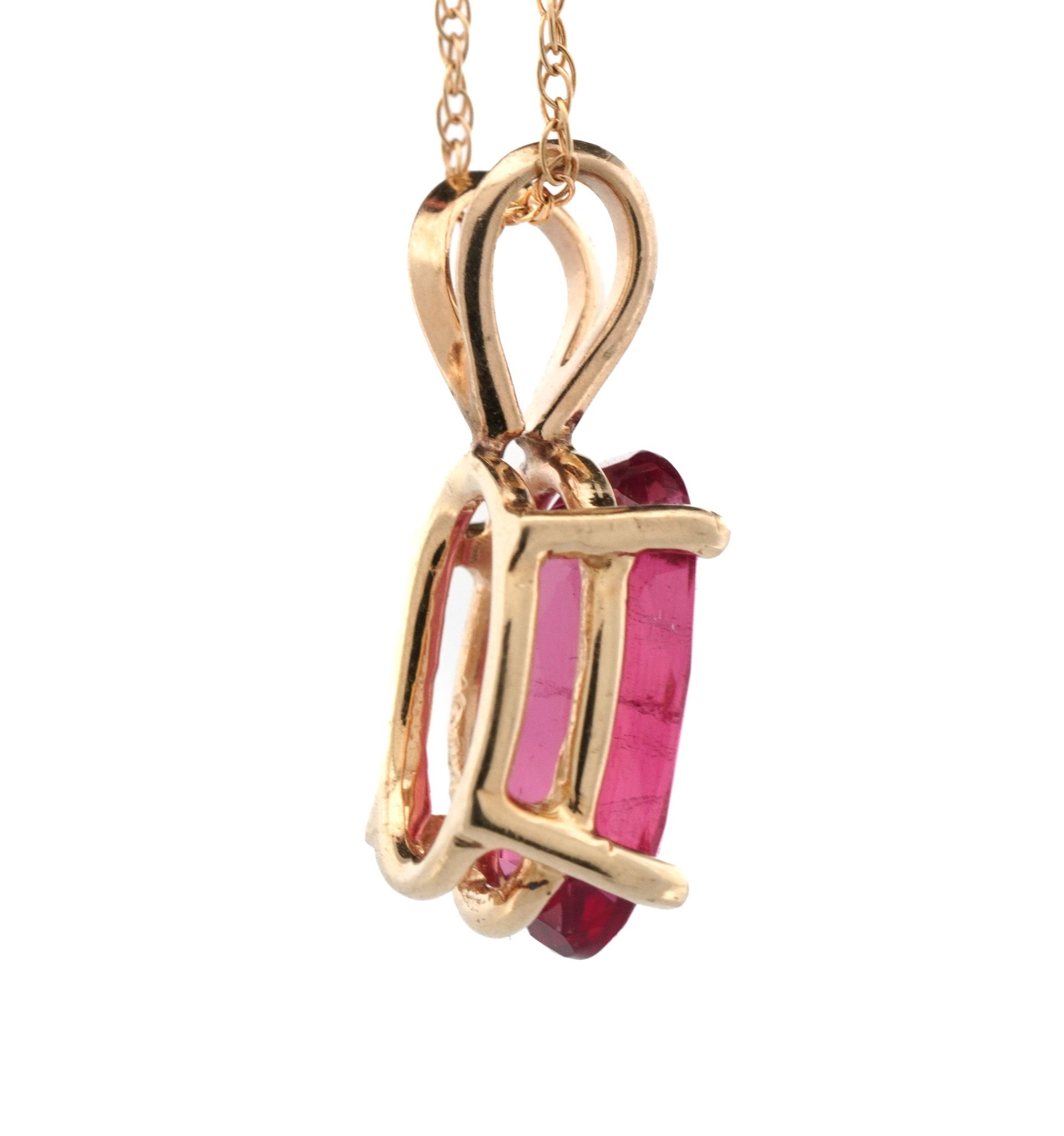 14k Yellow Gold Pink Tourmaline