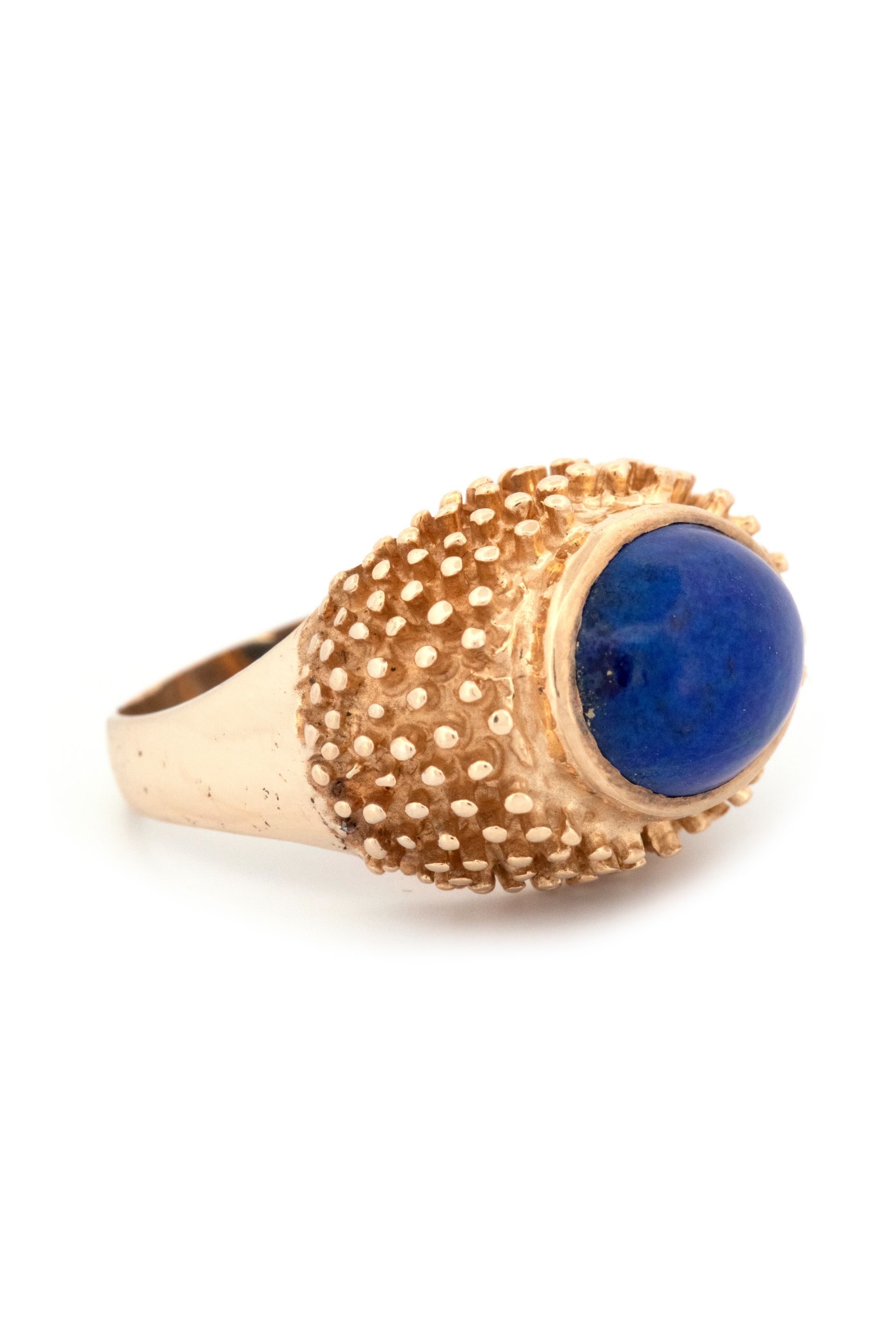 14k Yellow Gold Lapis Lazuli Cabochon Ring