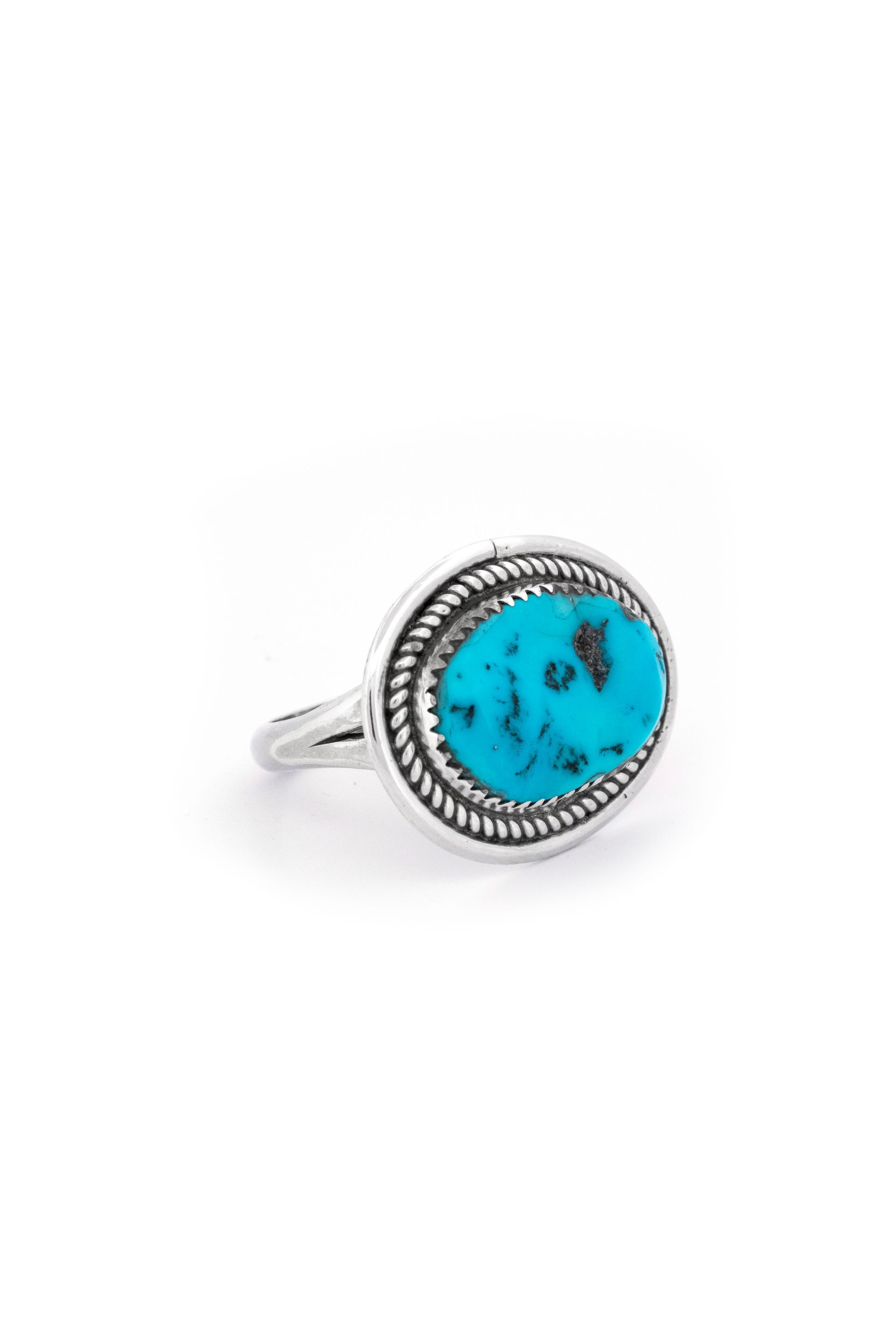 Oval Turquoise Ring in Sterling Silver