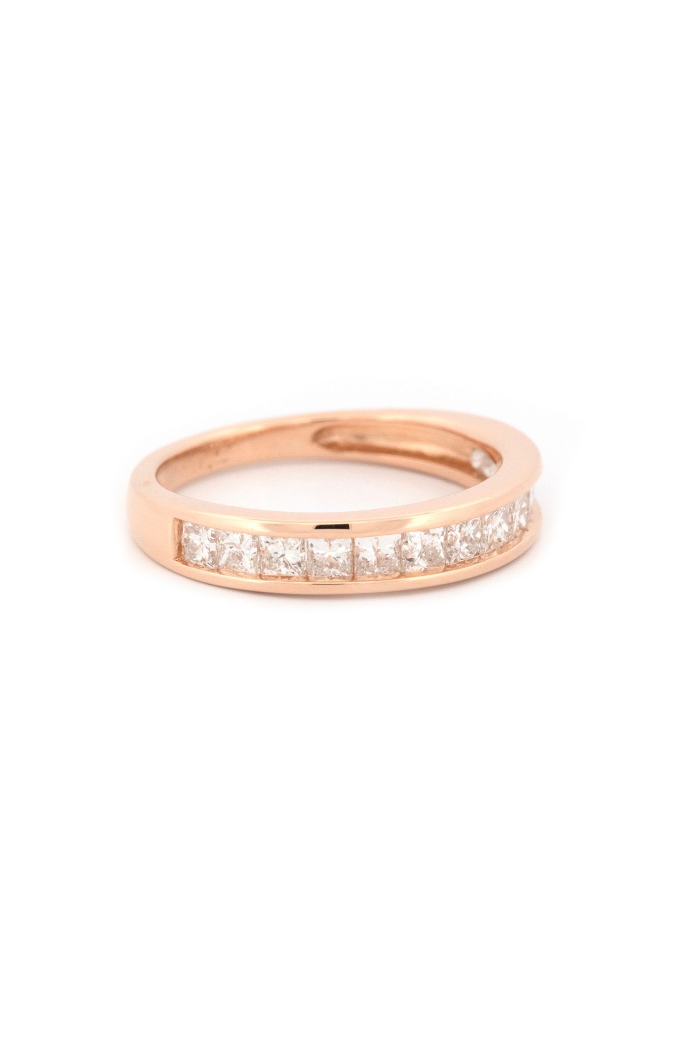 14k Rose Gold & princess Cut Diamond Ring