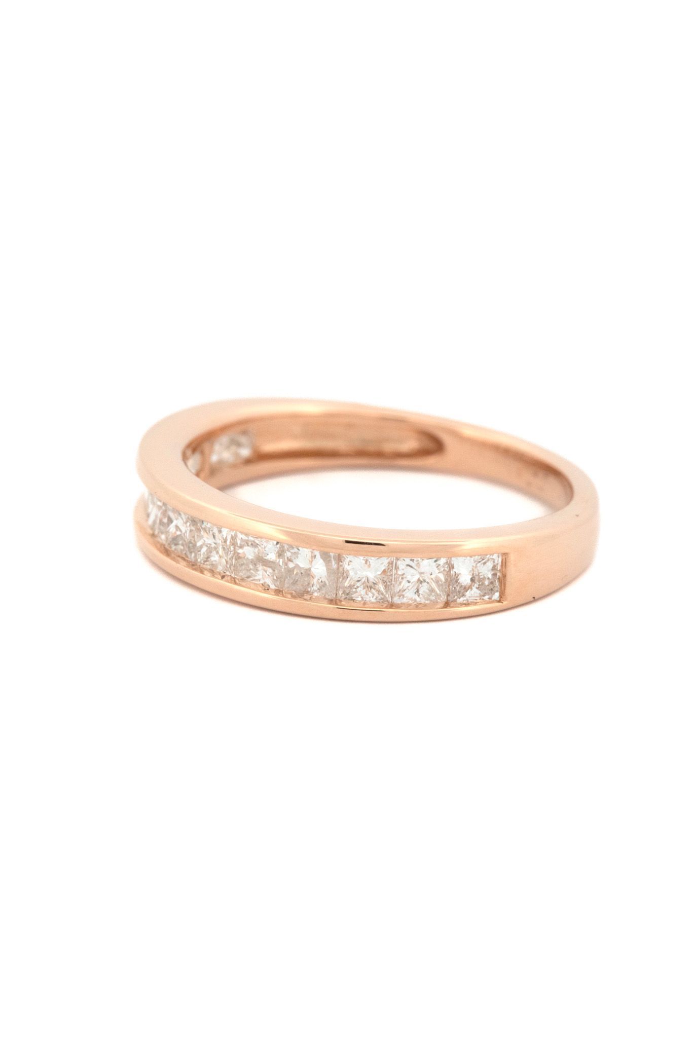14k Rose Gold & princess Cut Diamond Ring