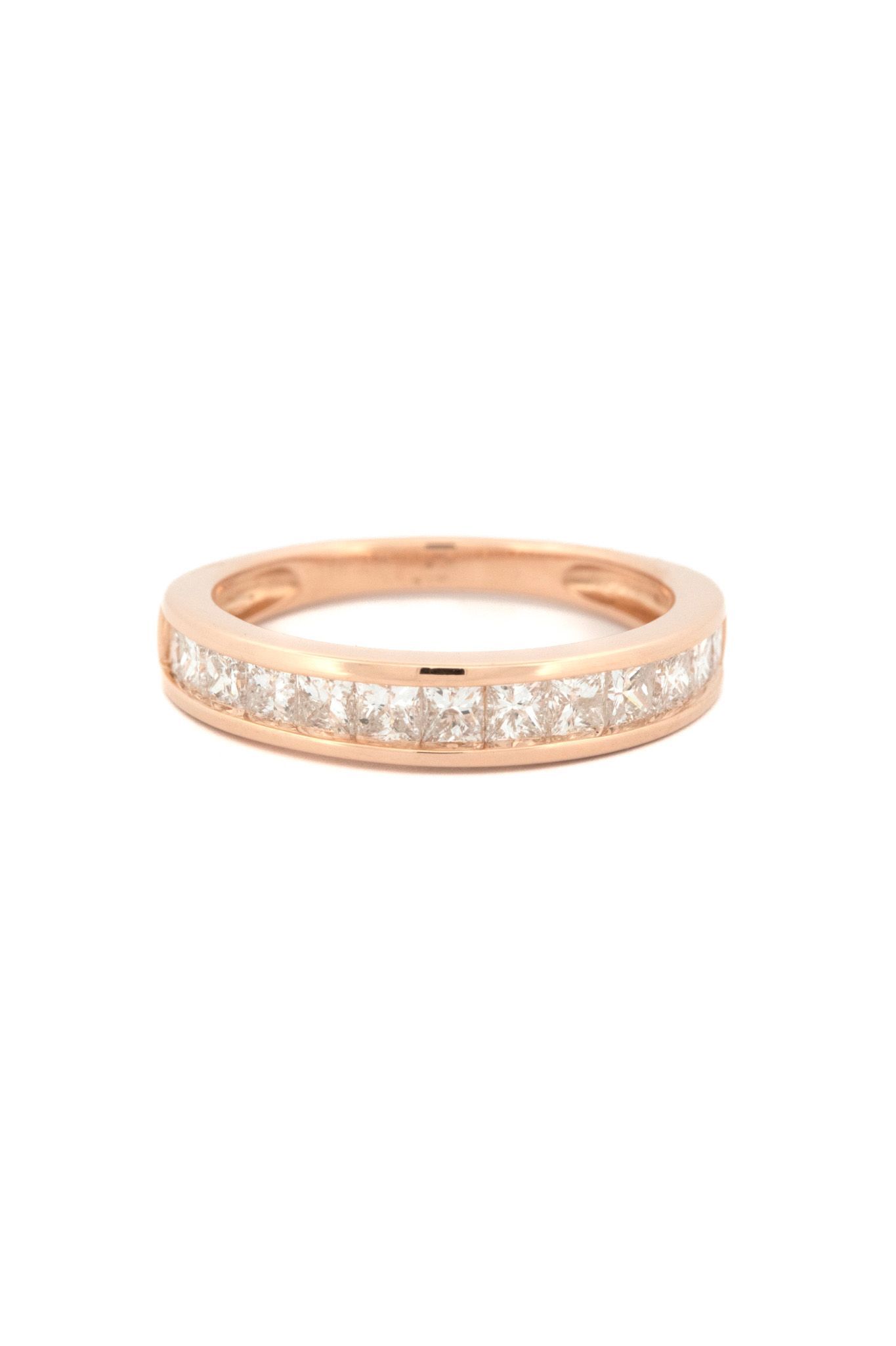 14k Rose Gold & princess Cut Diamond Ring