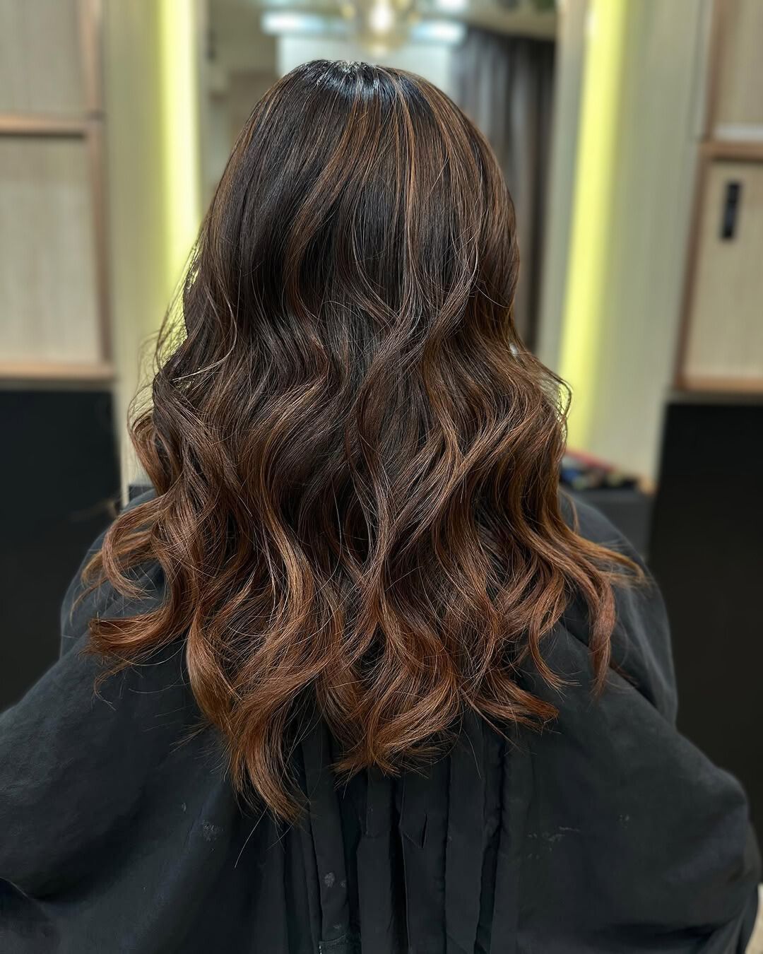 A photo of caramel brown hair colour