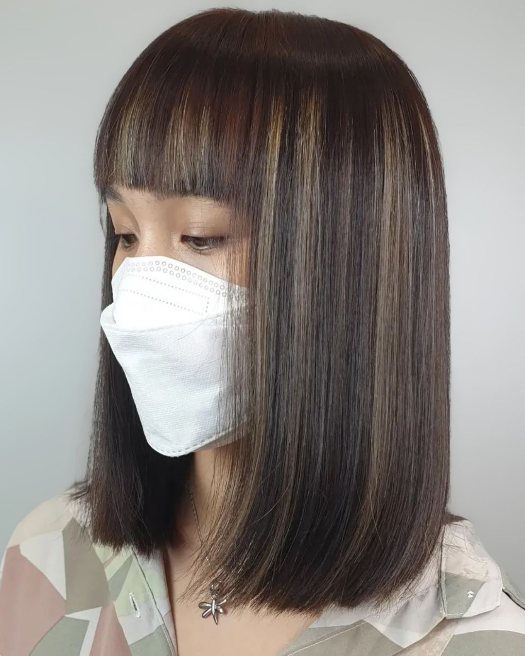 An image featuring a Textured full fringe for a statement style