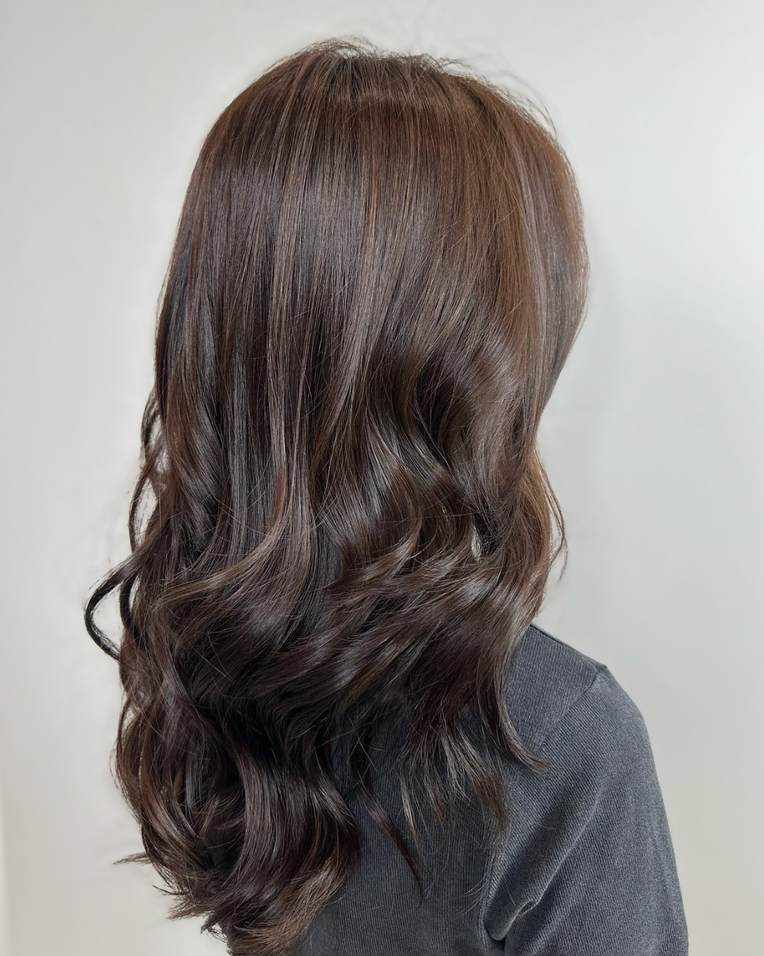 An image of a Dark Brown Balayage by Derrick