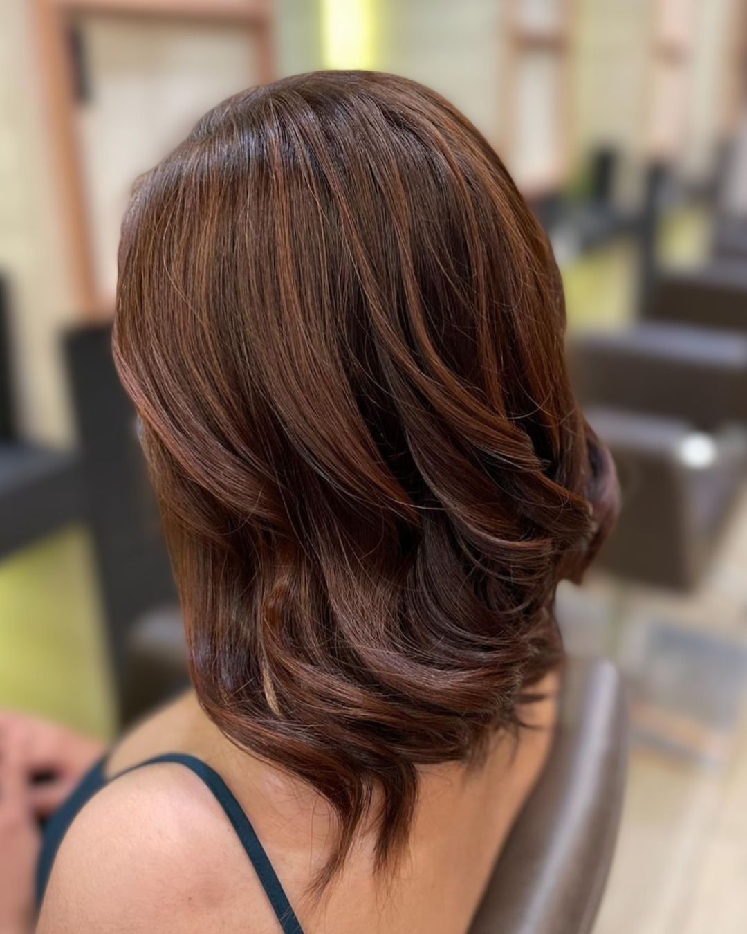 Auburn brown balayage hair