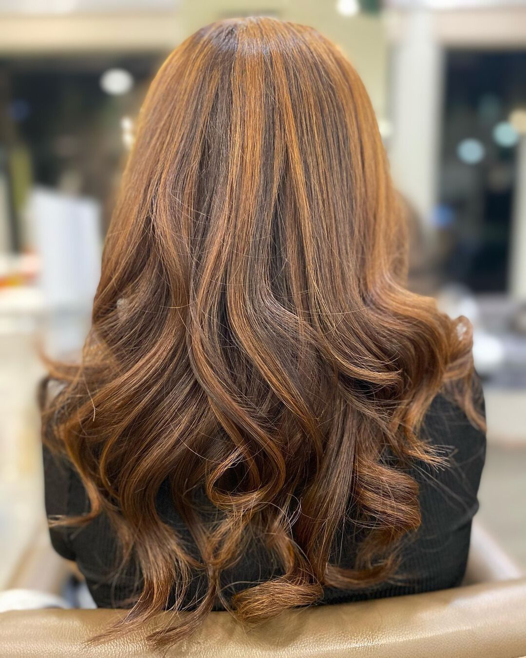 Cinnamon balayage hair