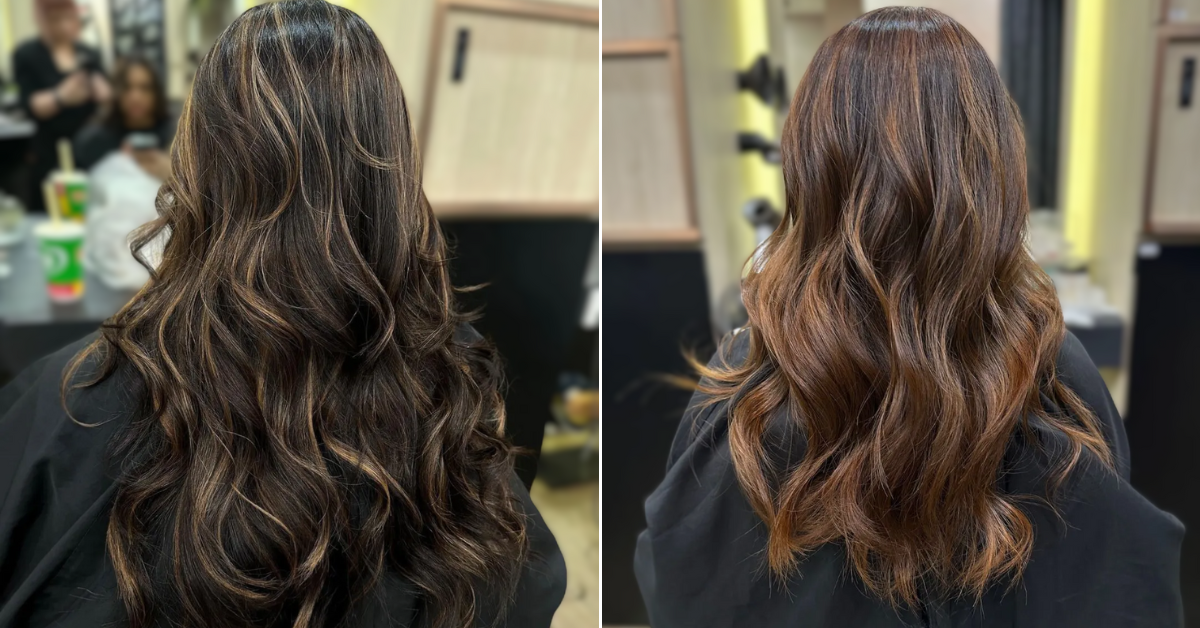 A photo featuring balayage vs highlights