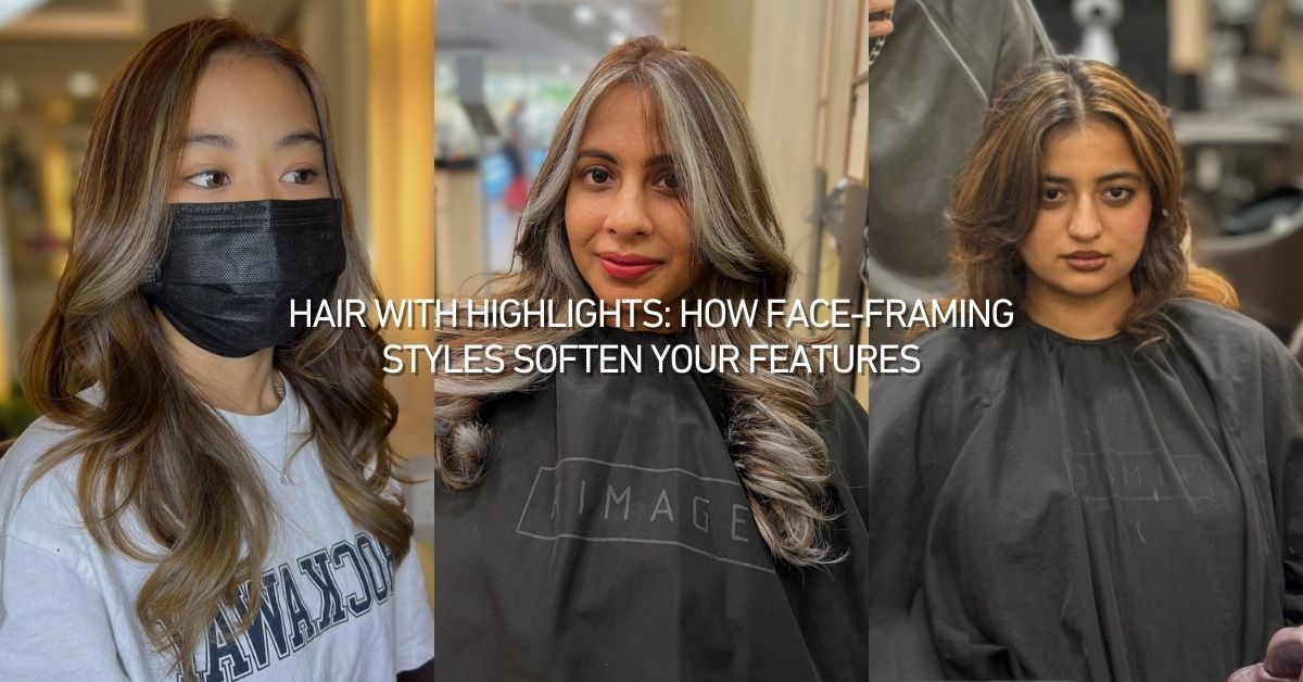 An image of face-framing highlights 