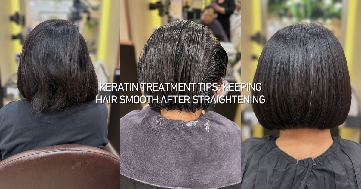 An image of the process of getting a Keratin Treatment