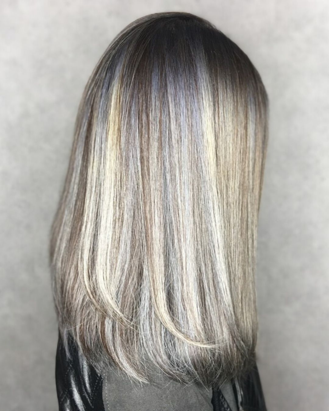 Platinum blonde balayage hair