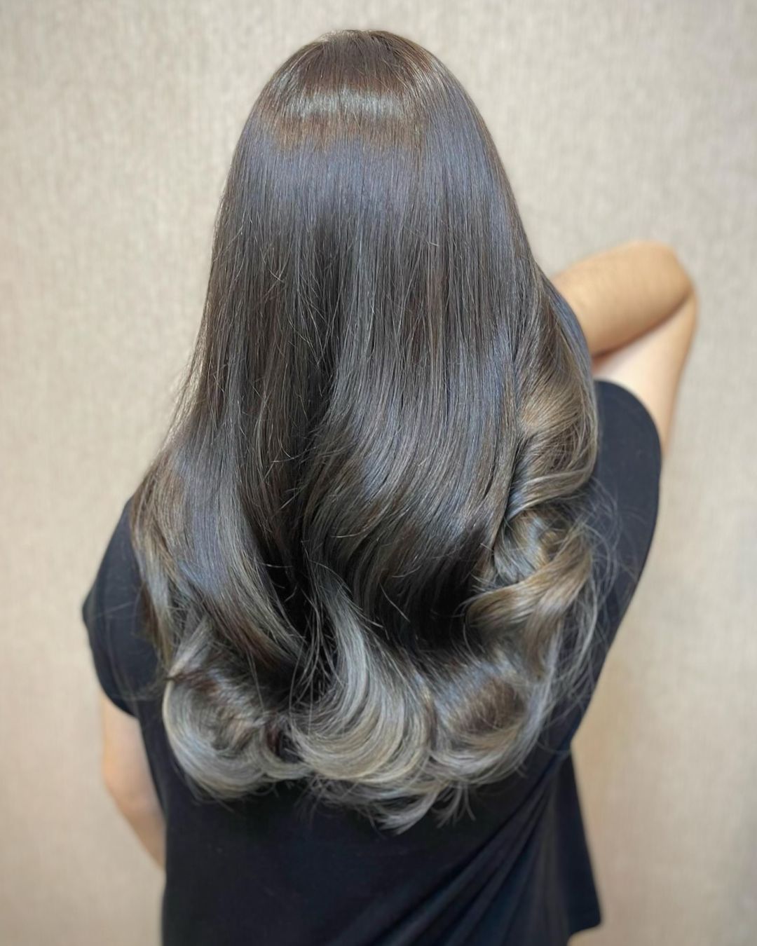 Silver Ash Grey balayage hair by Yvonne at Kimage Hair Salon