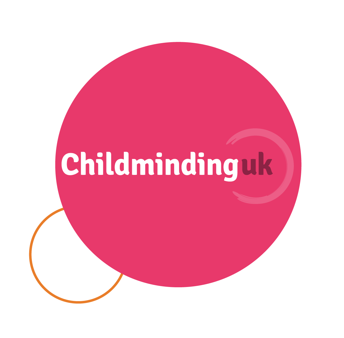 A pink circle with the words childminding uk on it