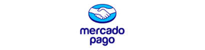 Un logotipo para Mercado Pago con dos manos temblando.