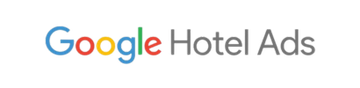El logotipo de Google Hotel Ads está sobre un fondo blanco.