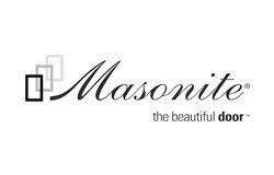 The logo for masonite is the beautiful door.