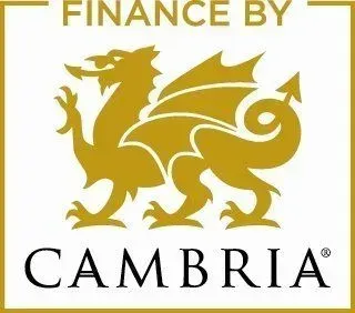 The logo for finance by cambria with a dragon on it