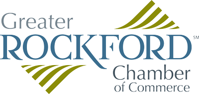 The logo for the greater rockford chamber of commerce