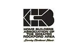 The logo for the home builders association of the greater rockford area.