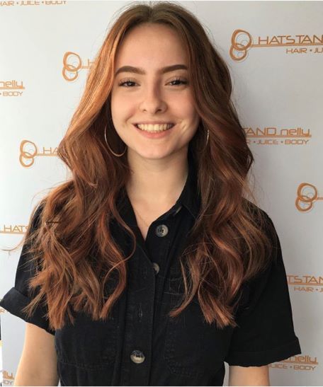 auburn waved hair from hatstand nelly aberdeen